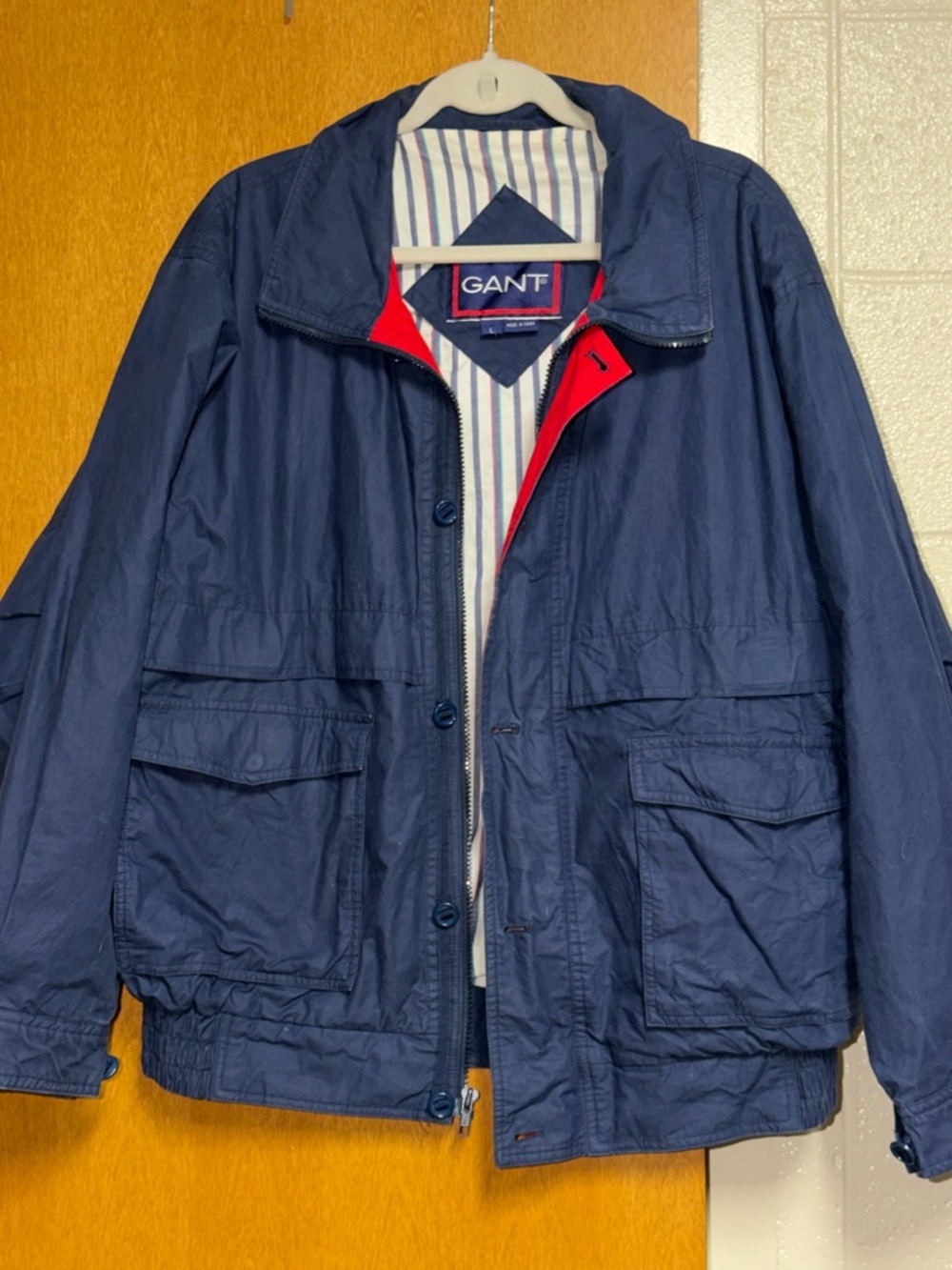 Gant Navy Lightweight Field Jacket with Red Trim